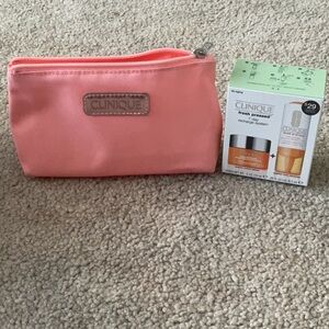 Clinique Pink Cosmetic Bag with Fresh Pressed Kit